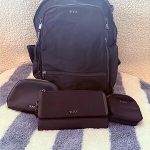 TUMI Black Backpack with Accessories
